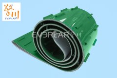 PVC输送带耐磨绿色加双排导条
